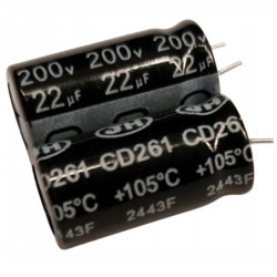 kondensator 22uF 200V 10x20 105'C lowEsr